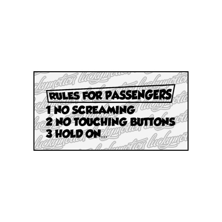 Rules For Passengers 27 cm